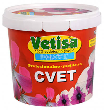VETISA VodaTop - Gnojivo za CVIJET - 750g/paket - CRVENI - B. Rosasol