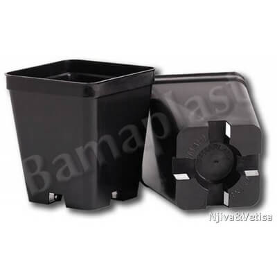 BAMAP- VASO QUADRO 10x10x12/NERO/crna/1L/